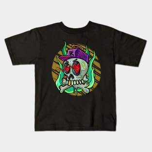 Skull and bones with love Kids T-Shirt